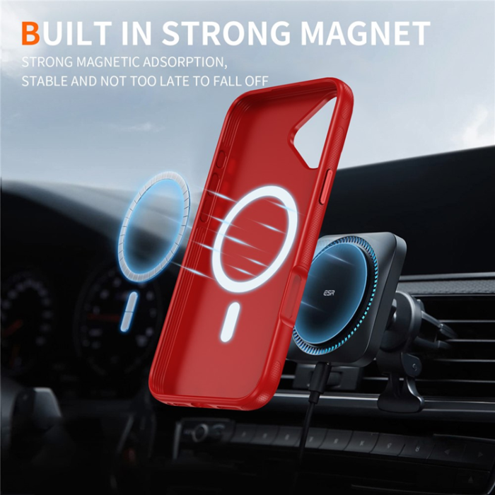 A-One Brand - iPhone 17 Mobilskal MagSafe PC + TPU Shockproof - Röd
