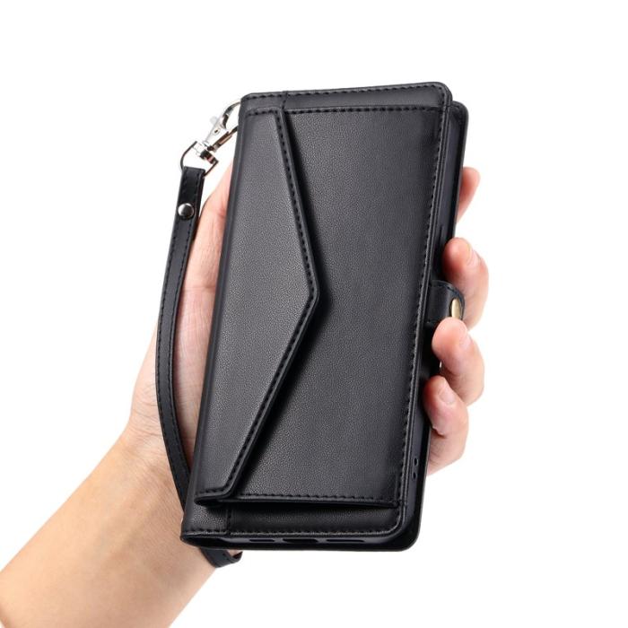 OEM - Samsung Galaxy S26/S26 Pro Plånboksfodral Konstläder Med Handrem - Svart