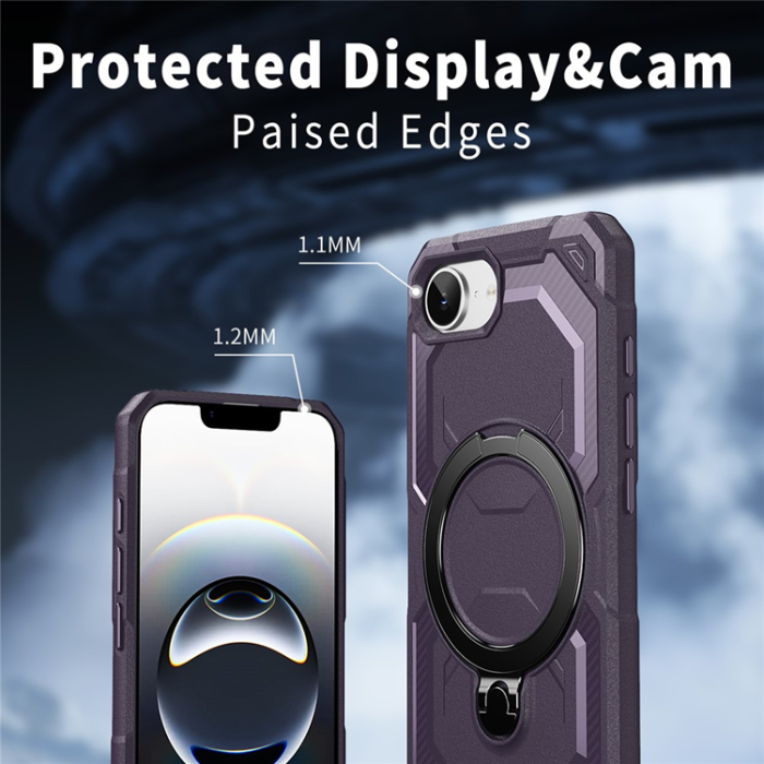 A-One Brand - iPhone 16e Mobilskal MagSafe Kickstand TPU + PC - Lila