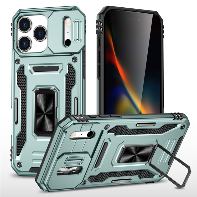 iPhone 17 Pro Mobilskal Kickstand Lens Lid - Grön | 2353 | AlltMobil