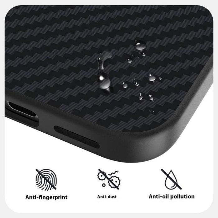 ABEEL - ABEEL iPhone 17 Pro Mobilskal MagSafe Carbon Fiber - Svart / Blå