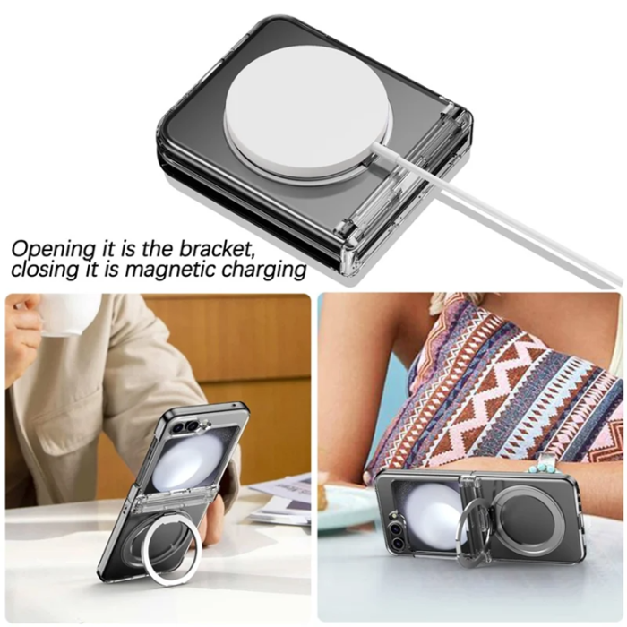 A-One Brand - Galaxy Z Flip 7 Mobilskal Magsafe Spring Hinge - Transparent