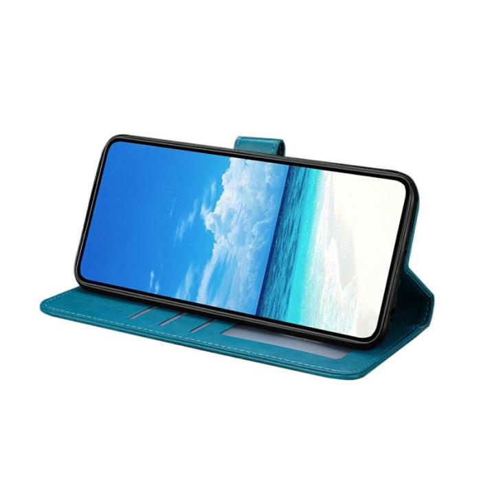 OEM - Samsung Galaxy S26 Ultra Plånboksfodral Fjäril Präglat Konstläder Flip - Blå