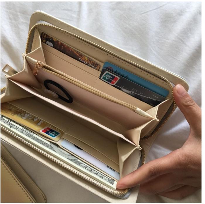 UTGATT1 - Laser Zipper Wallet för kvinnor - Gold
