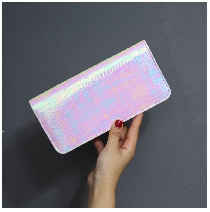 UTGATT1 - Mermaid Laser Zipper Wallet för kvinnor - Violet