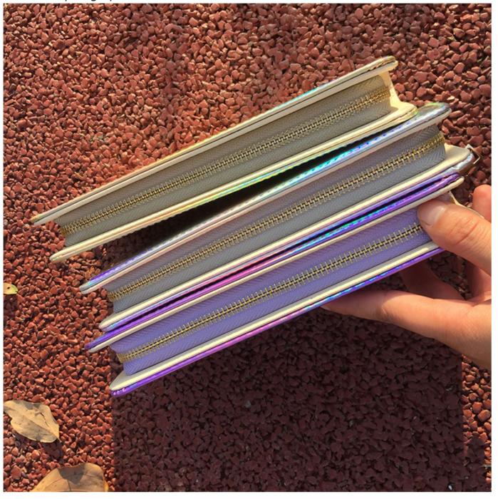 UTGATT1 - Mermaid Laser Zipper Wallet för kvinnor - Violet