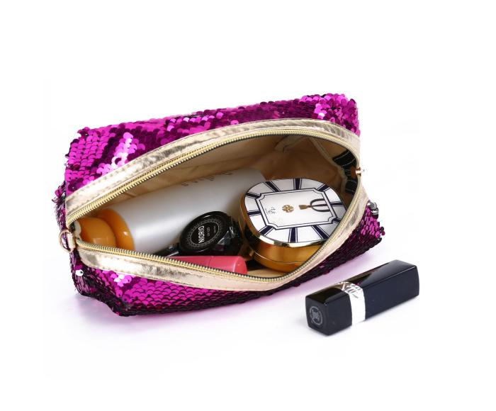 UTGATT4 - Reversible Sequins Mermaid Glitter Cosmetic Bag - Svart