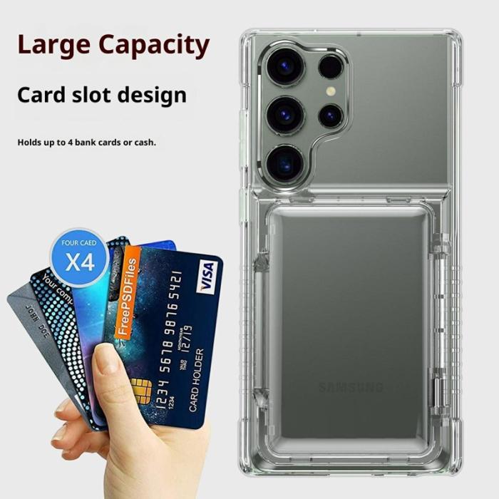 OEM - Mobilskal till Samsung Galaxy S26 Ultra Plast Med Kortfack Ställ - Transparent