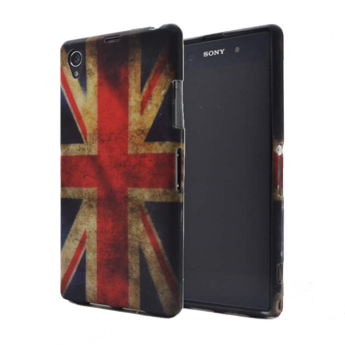 UTGATT4 - FlexiSkal till Sony Xperia Z1 (Britiska Flaggan)