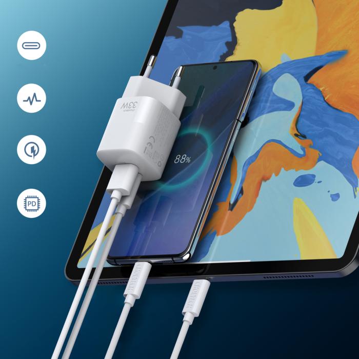 Choetech - Choetech Snabbladdare 33W USB-C - Vit