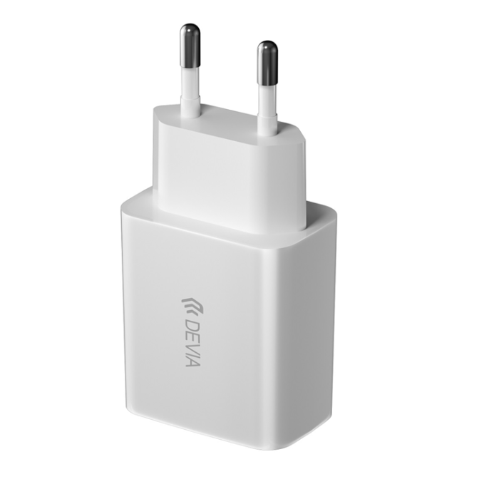 Devia - Devia Väggladdare 2xUSB 2.4A Smart + Lightning Kabel 1m - Vit