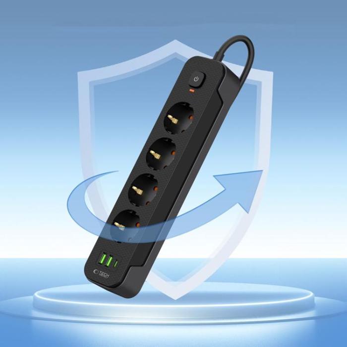 Tech-Protect - Tech-Protect Power Socket 2x USB/USB-C/4 Sockets 200Ccm - Svart
