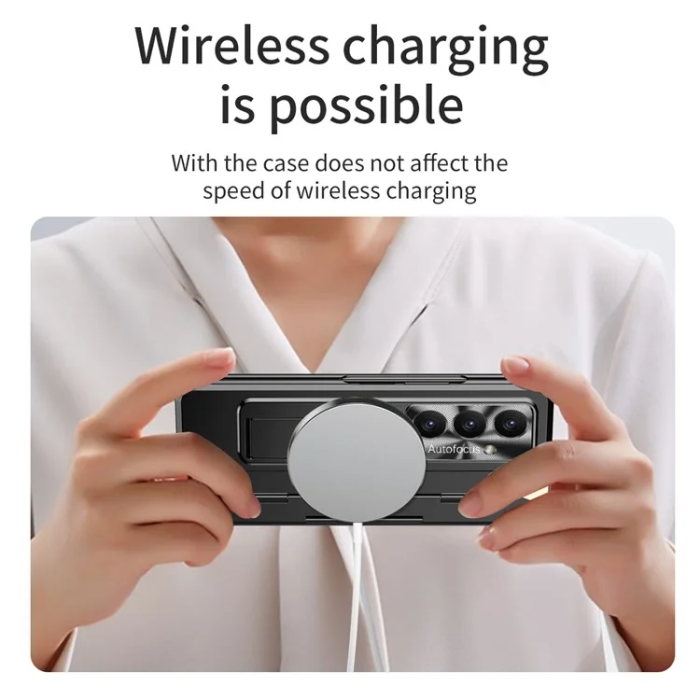 A-One Brand - Galaxy Z Fold 7 5G Mobilskal med Skärmskydd Hinge - Svart