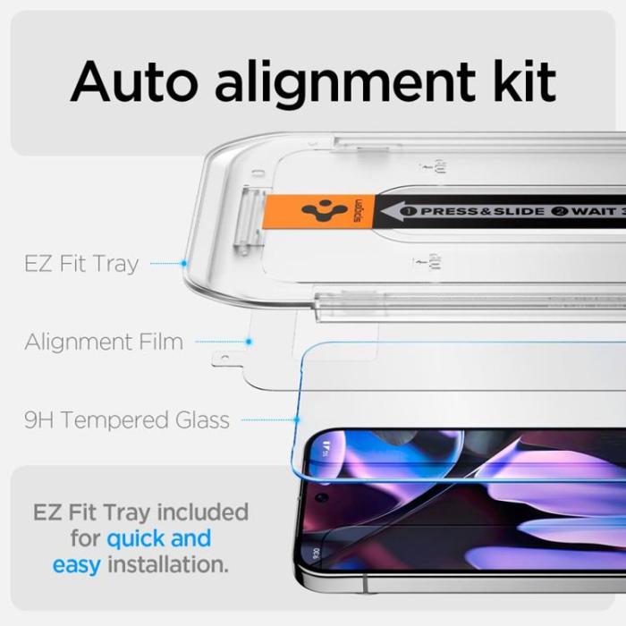 Spigen - Spigen [2-Pack] Google Pixel 9/9 Pro Skärmskydd Härdat Glas EZ-FIT