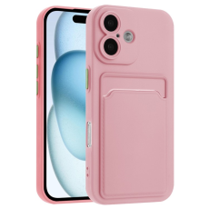 A-One Brand - iPhone 16 Plus Mobilskal Korthållare TPU - Rosa