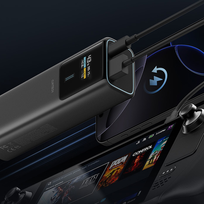 Cuktech - Cuktech Powerbank 10000 mAh 150W USB-C USB-A - Svart