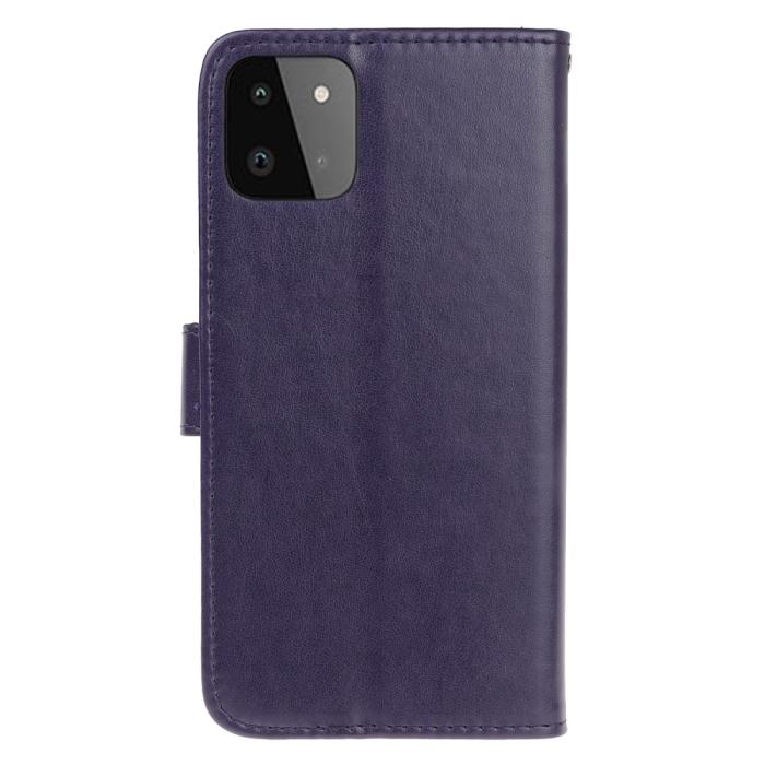 A-One Brand - Butterfly Plånboksfodral Samsung Galaxy A22 5G - Mörk Lila