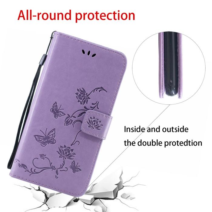A-One Brand - Butterfly Plånboksfodral Samsung Galaxy A22 5G - Lila