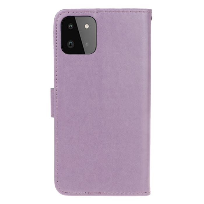 A-One Brand - Butterfly Plånboksfodral Samsung Galaxy A22 5G - Lila