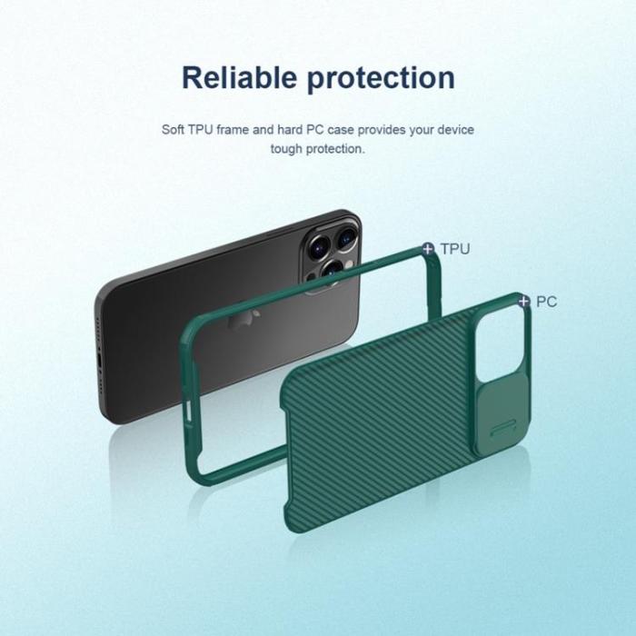 Nillkin - Nillkin iPhone 14 Pro Skal Camshield Pro - Grön