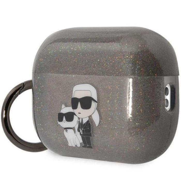 KARL LAGERFELD - Karl Lagerfeld Airpods Pro 2 Skal Gliter Karl&Choupette Svart