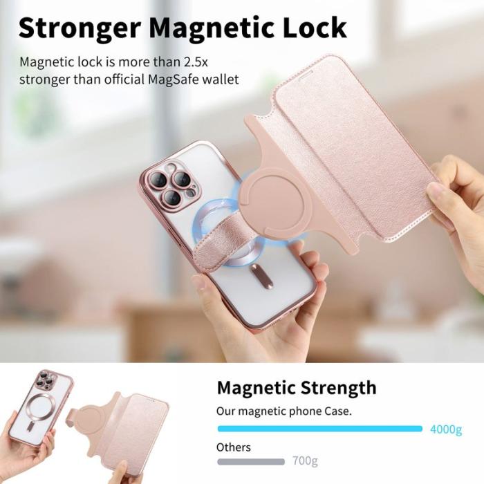 CASENEO - CASENEO iPhone 16 Pro Fodral TPU Inner Shell - KonstLäder - Roséguld