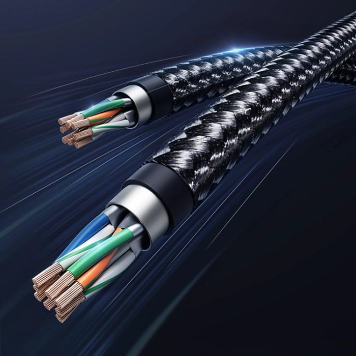 Ugreen - Ugreen Cat8 RJ45 Ethernet Nätverk Kabel 1.5m Copper Core - Svart