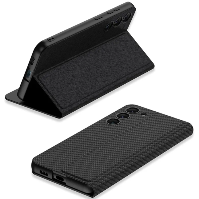 GKK - GKK Galaxy S23 Mobilfodral Magnetic PU-Läder - Carbon
