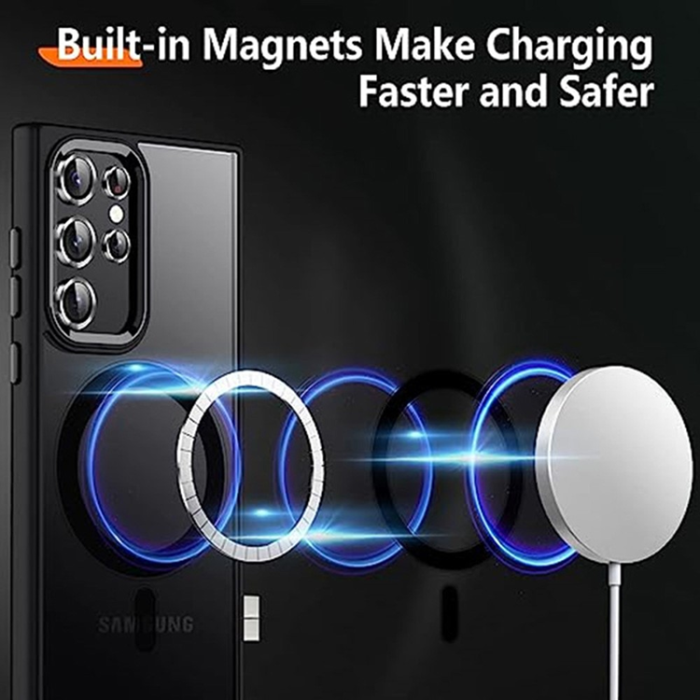 A-One Brand - Galaxy S25 Ultra Mobilskal Magsafe Med Kameraskydd Acrylic - Svart