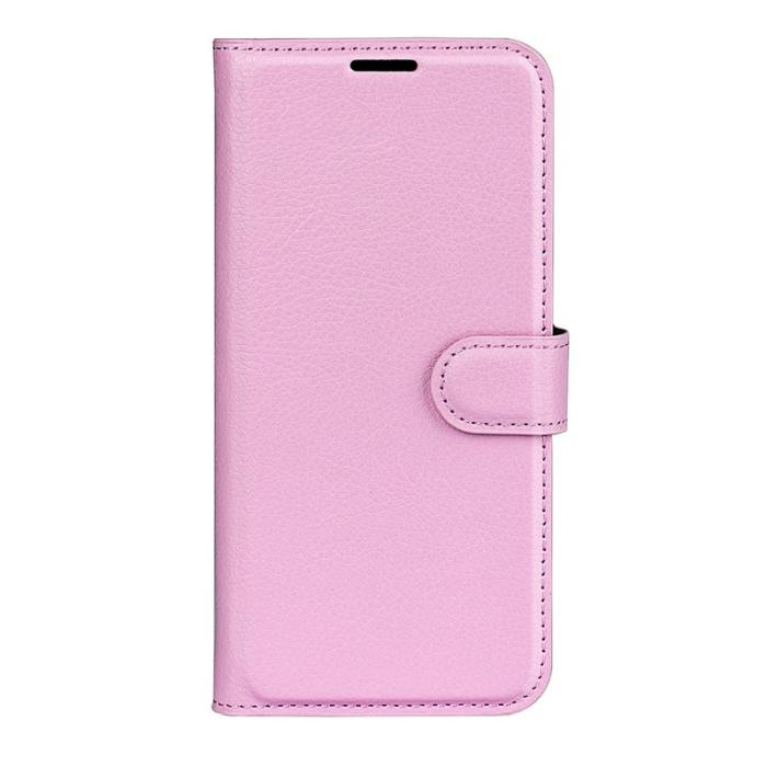 OEM - Litchi Samsung Galaxy S26 Plånboksfodral Konstläder Stötskydd - Rosa