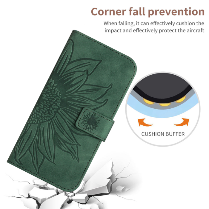 A-One Brand - OnePlus Nord 5 Plånboksfodral Sunflower Imprint - Mörkgrön