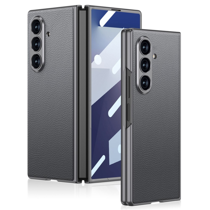 GKK - GKK Galaxy Z Fold 7 Mobilskal Skin Touch Med Härdat Glas - Grå