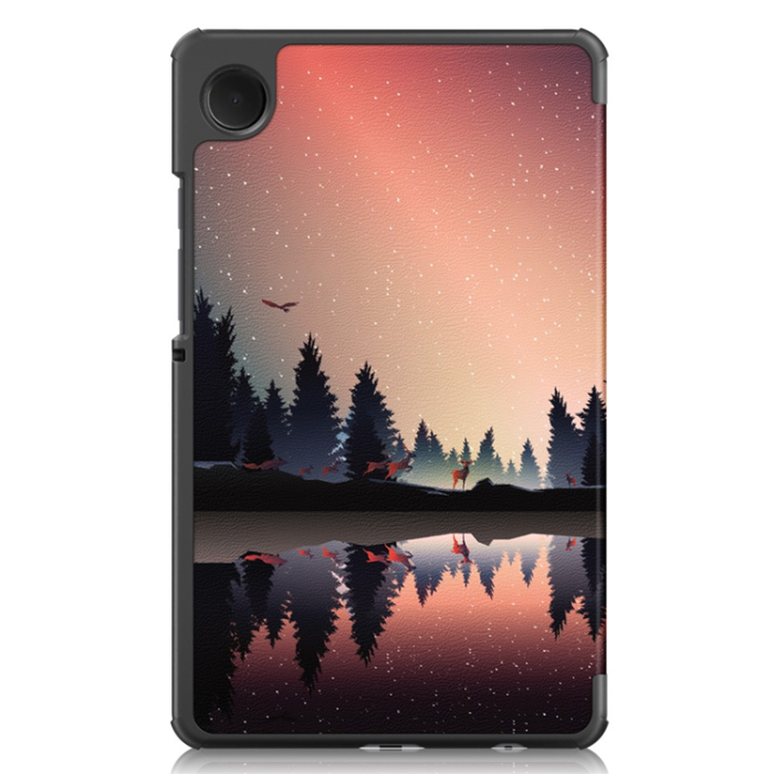 A-One Brand - Galaxy Tab A9 Fodral Pattern Printing Tri-fold Konstläder