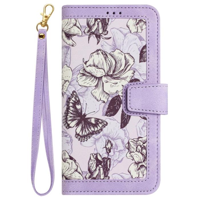 OEM - iPhone 15 Pro Max Plånboksfodral Flower Pattern - Ljuslila