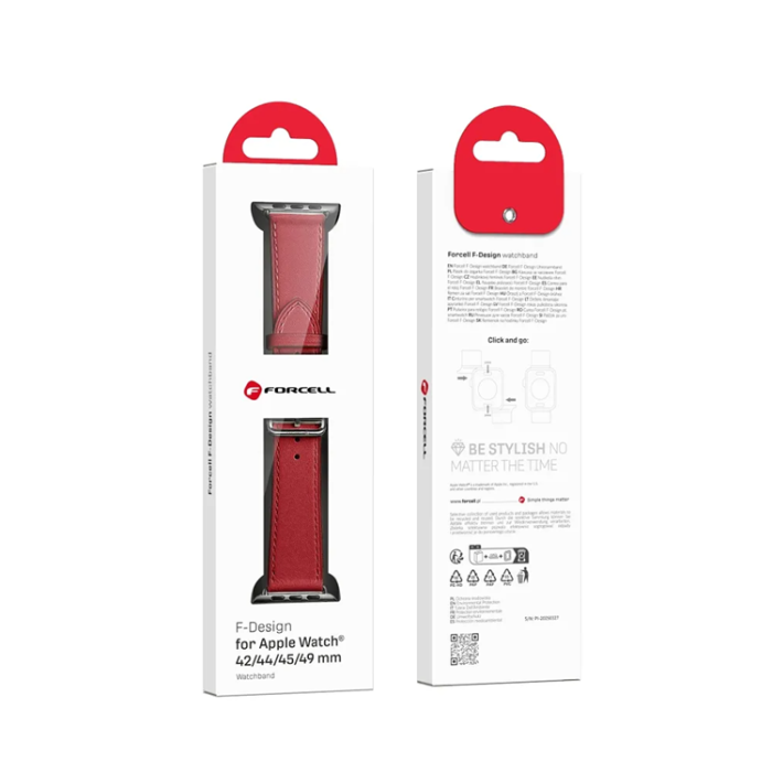 Tech-Protect - Forcell Apple Watch 38/40/41mm Armband Eco Läder - Röd