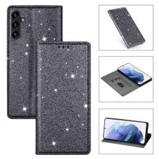 OEM - Mobilskal till Samsung Galaxy S26 Glittrande Konstl&auml;der + TPU Kortfack - Gr&aring;
