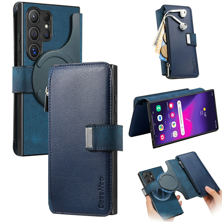 Caseneo Plånboksfodral För Galaxy S26 Ultra Magnetic Läder - Blå | 2353 | AlltMobil