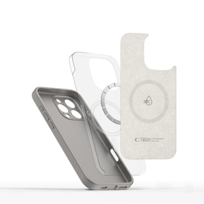 Tech-Protect - Tech-Protect iPhone 16 Pro Mobilskal Magsafe Liquid Silikon - Grå