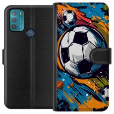 iSecrets - Pl&aring;nboksfodral till Motorola Moto G50 med Fotbollar