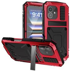 R-JUST - R-JUST Mobilskal till iPhone 16 Plus PC+Silicone+Metal Kickstand R&ouml;d