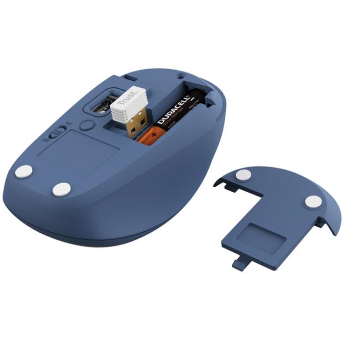 Trust - Trust Yvi+ Trådlös mus Bluetooth / 2.4 GHz Blå