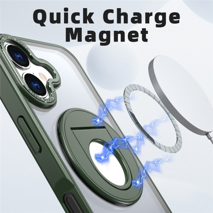 A-One Brand - iPhone 17 Mobilskal MagSafe Rotating Kickstand - Grön