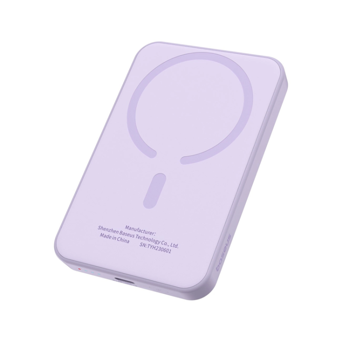 BASEUS - Baseus Powerbank 5000mAh 20W Mini Med USB-C Kabel - Lila