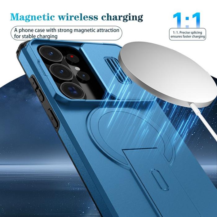 OEM - Mobilskal för Samsung Galaxy S26 Ultra Magnetiskt Kickstand PC + TPU - Blå