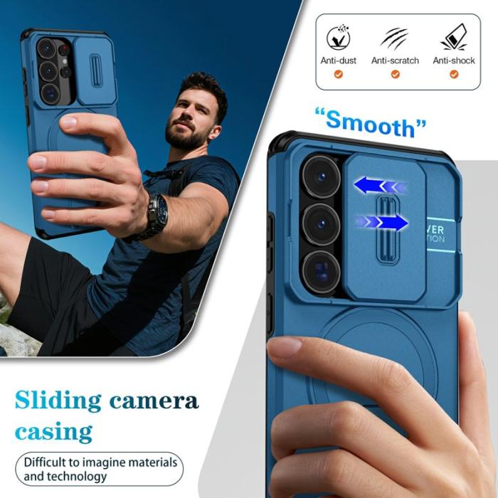 OEM - Mobilskal för Samsung Galaxy S26 Ultra Magnetiskt Kickstand PC + TPU - Blå
