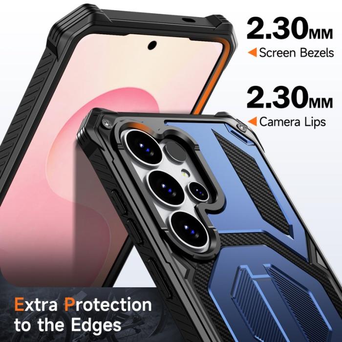 OEM - Mobilskal för Samsung Galaxy S26 Ultra Magnetiskt Kickstand PC + TPU - Blå
