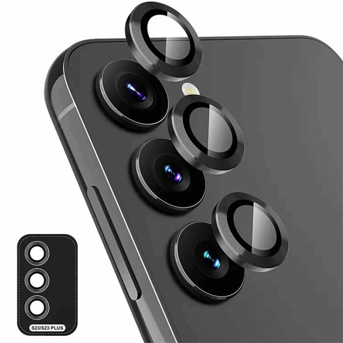 ENKAY - ENKAY Galaxy S23/S23 Plus Kameralinsskydd i Härdat glas - Svart