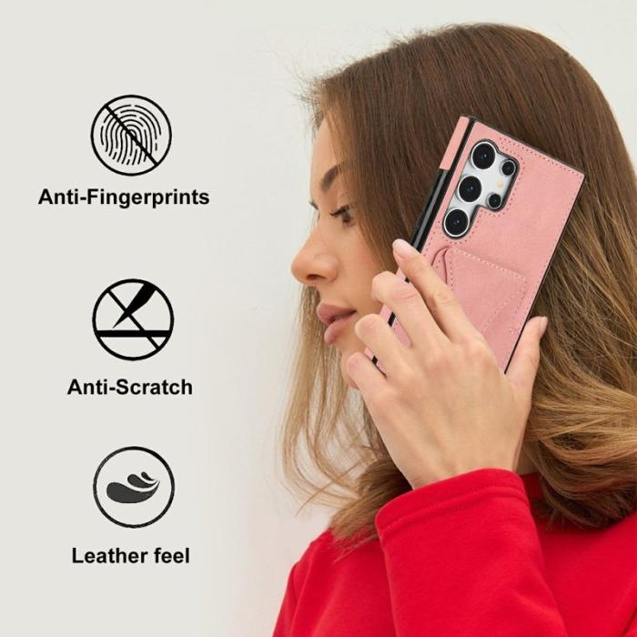 OEM - Mobilfodral för Samsung Galaxy S26 Ultra Konstläder + TPU - Rosa