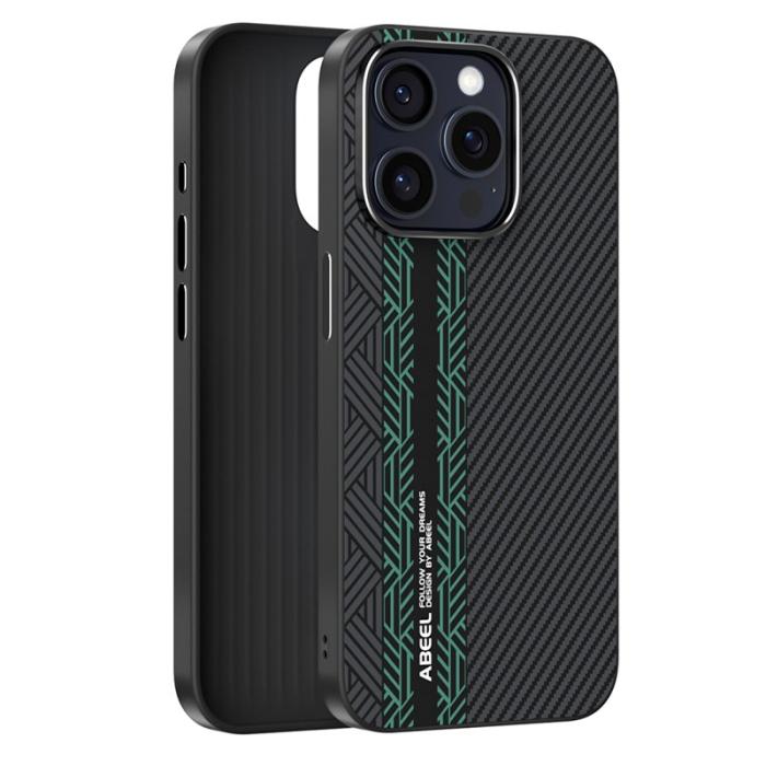 ABEEL - ABEEL iPhone 13 Pro Fodral PC TPU Aluminium KonstLäder Textur 2