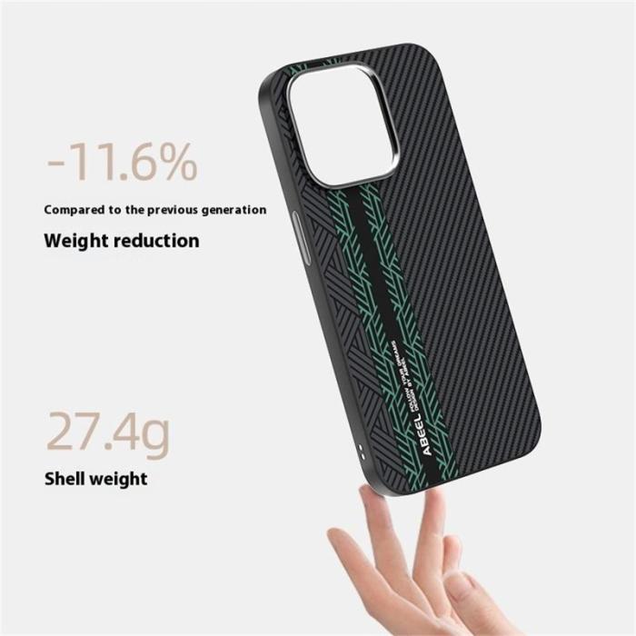 ABEEL - ABEEL iPhone 13 Pro Fodral PC TPU Aluminium KonstLäder Textur 2